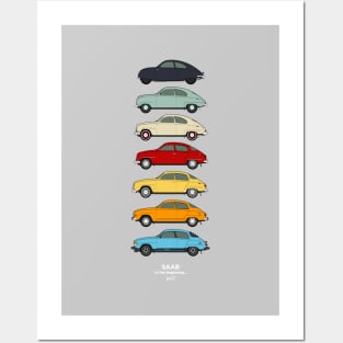 Saab 92-96 Classic car collection Posters and Art